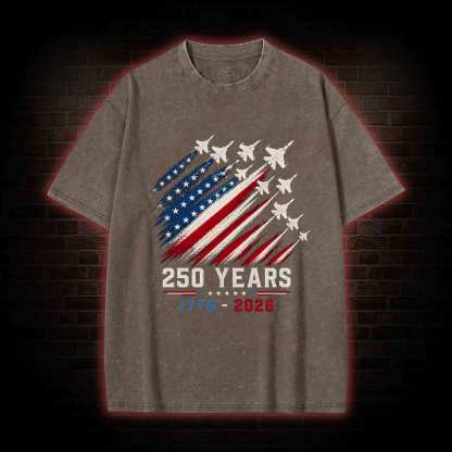 Patriotic Jet Fighter Washed T-shirt