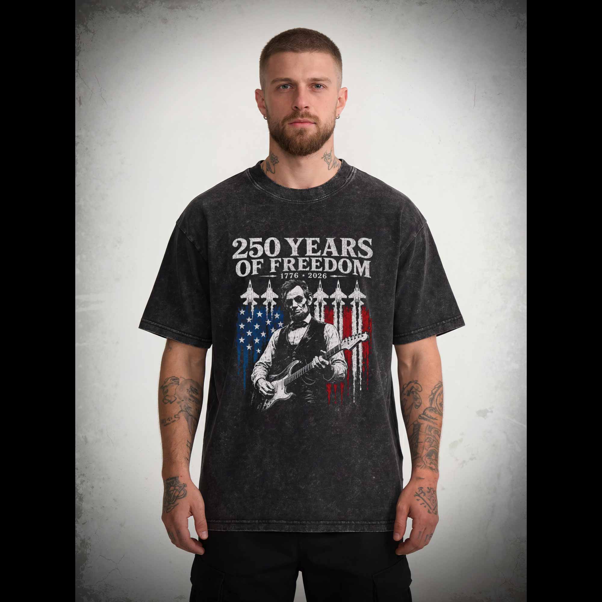 Playing Electric Guitar Washed T-shirt