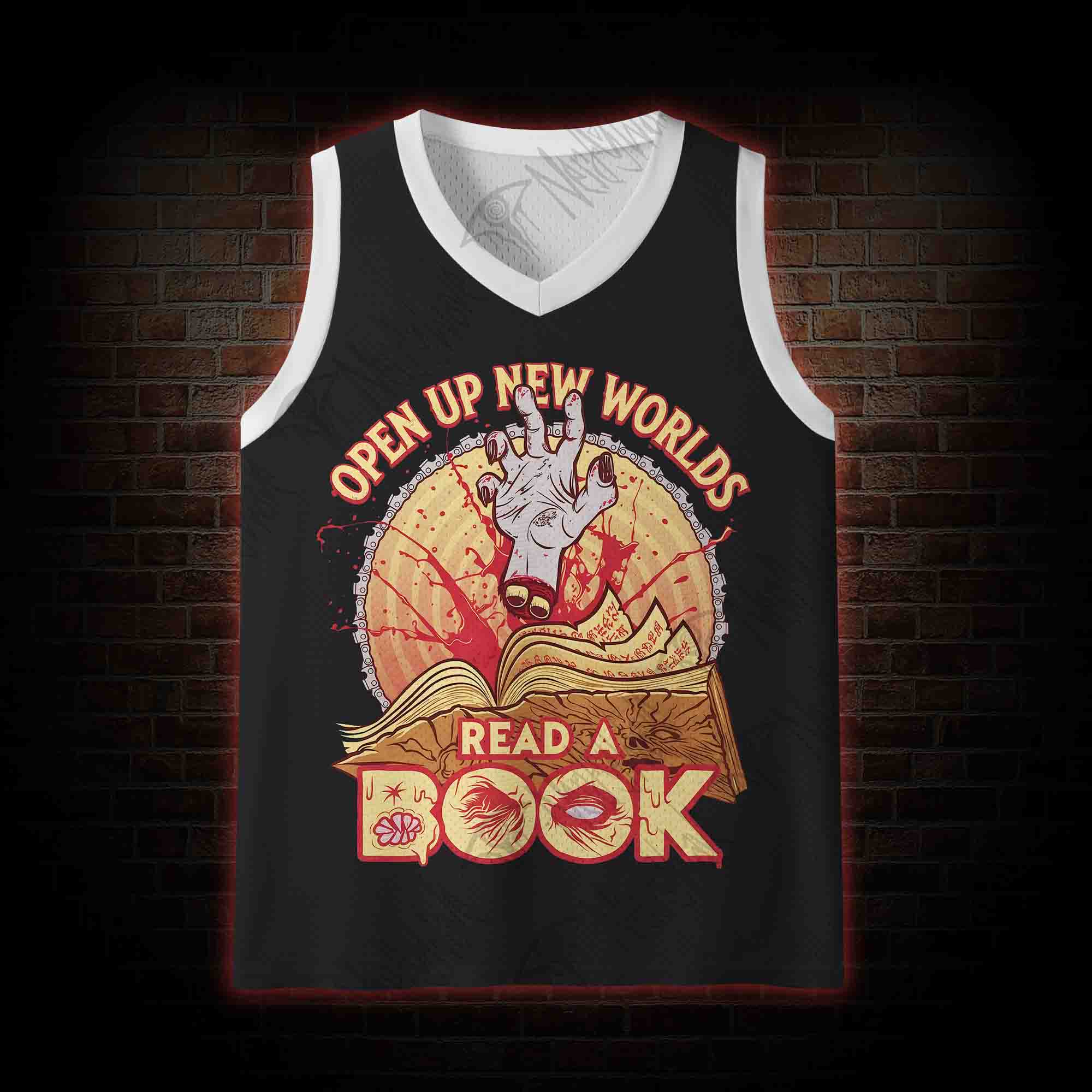 Open up New Worlds Read a Book Mesh Jersey Tank Top