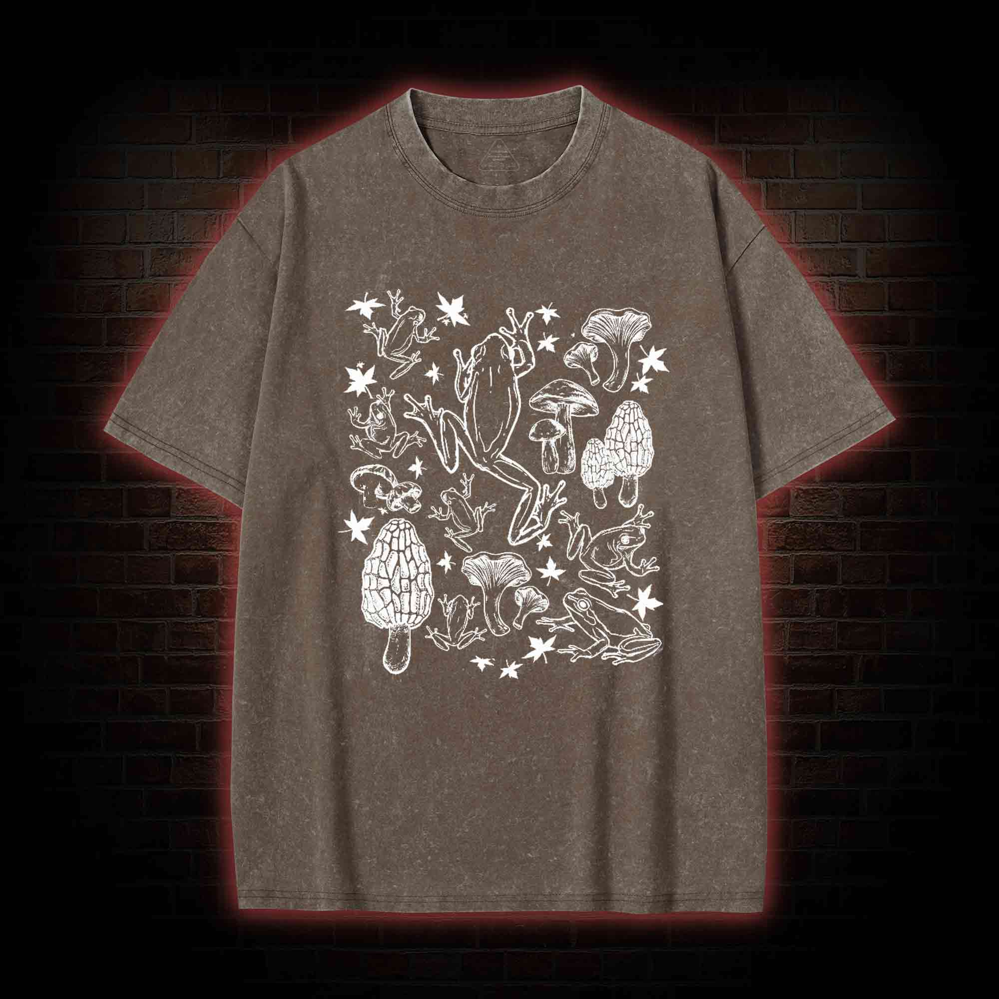 Frogs and Mushrooms Washed T-shirt