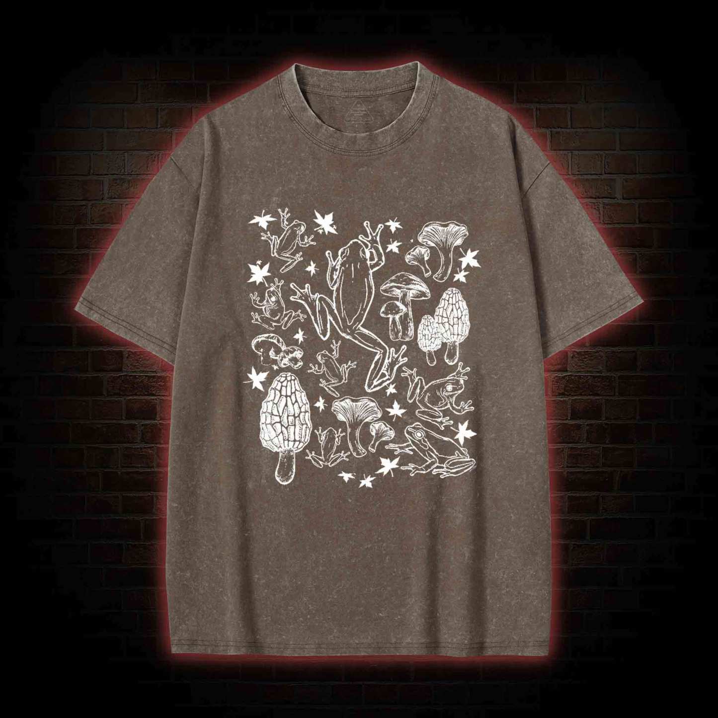 Frogs and Mushrooms Washed T-shirt