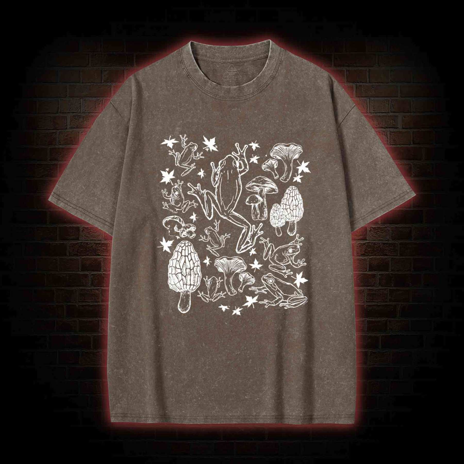 Frogs and Mushrooms Washed T-shirt