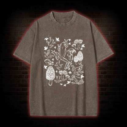 Frogs and Mushrooms Washed T-shirt