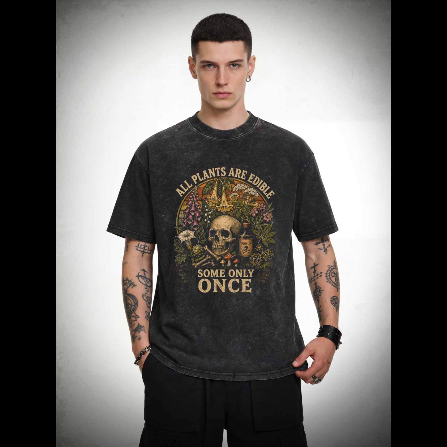 All Plants are Edible Some Only Once Washed T-shirt