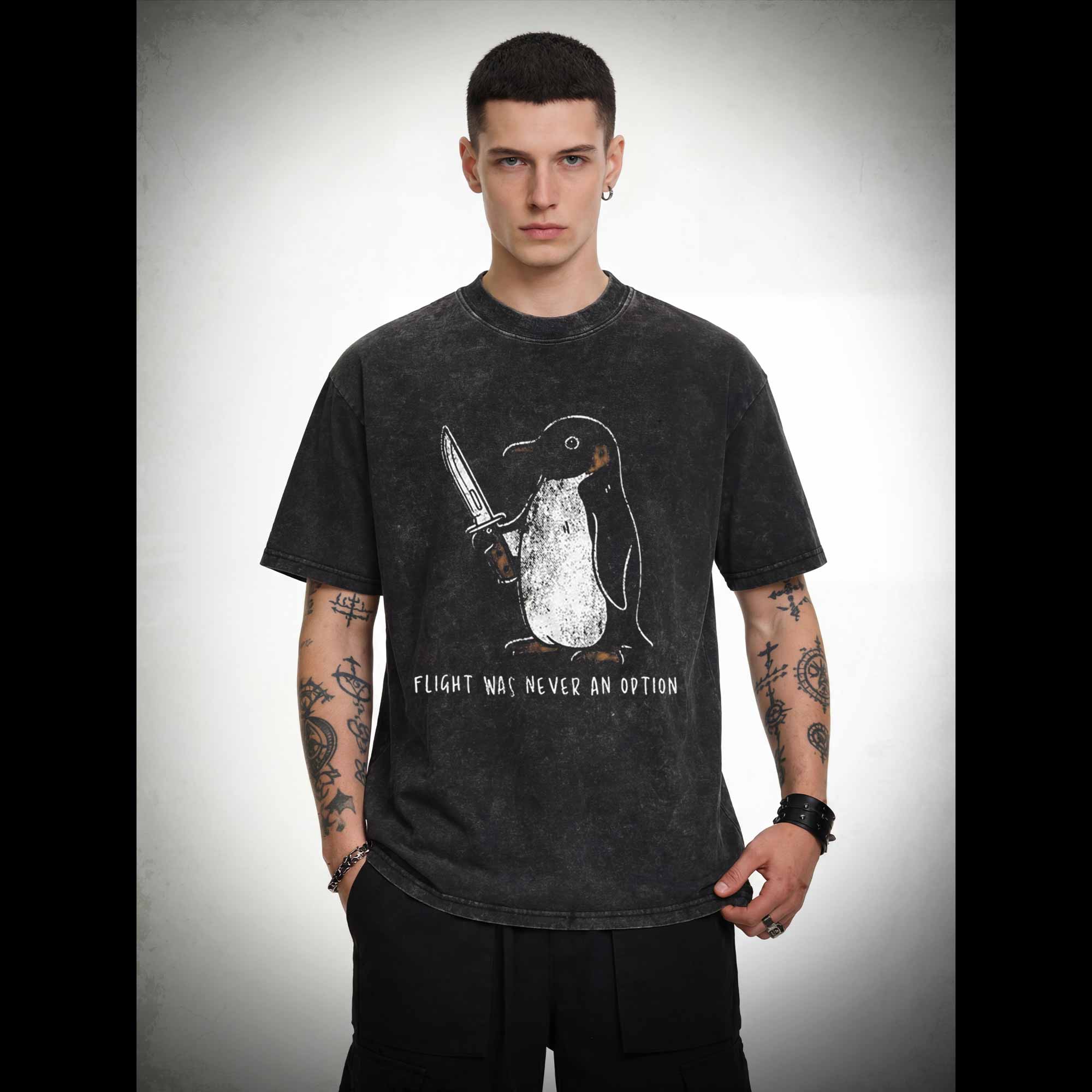 Flight was Never an Option Washed T-shirt