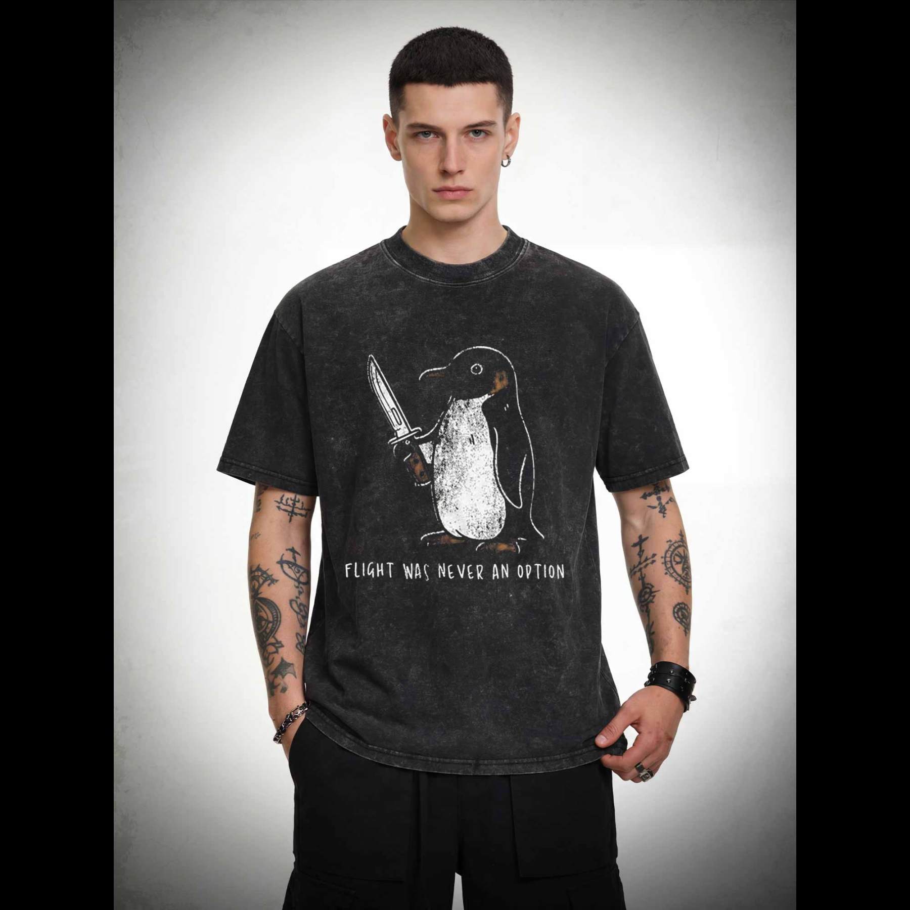 Flight was Never an Option Washed T-shirt