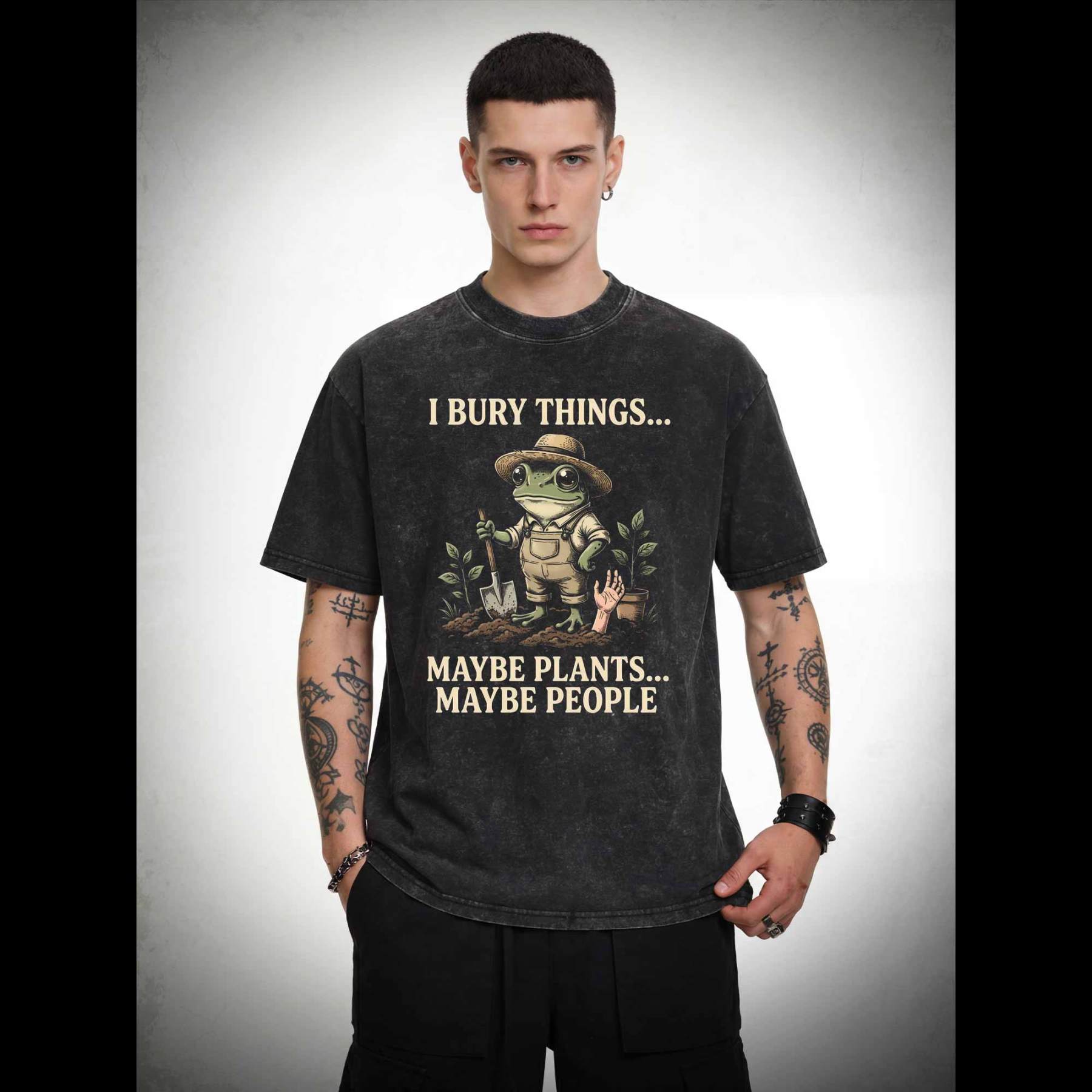 I Bury Things Maybe Plants Maybe People Washed T-shirt