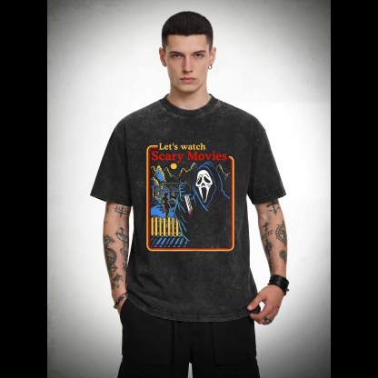 Let's Watch Scary Movies Washed T-shirt