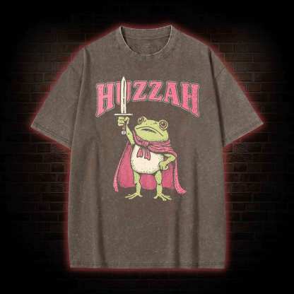 Huzzah Frog with Sword Washed T-shirt