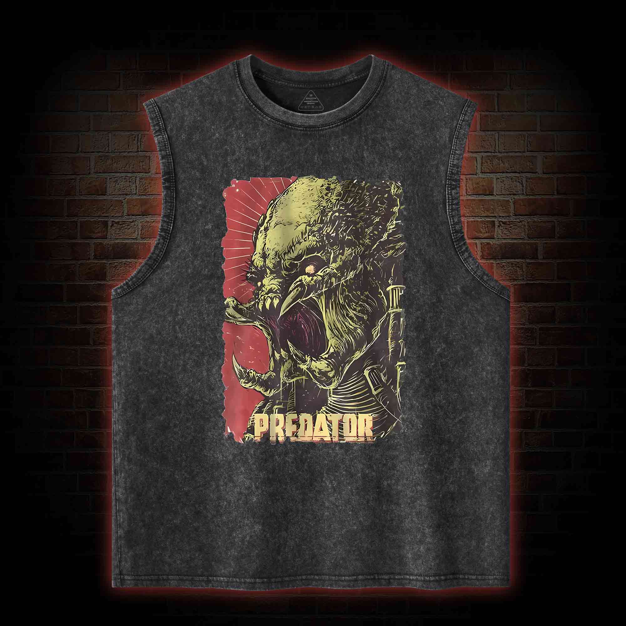 Alien Vs Alien Hunter Vintage Movie Washed Tank Top