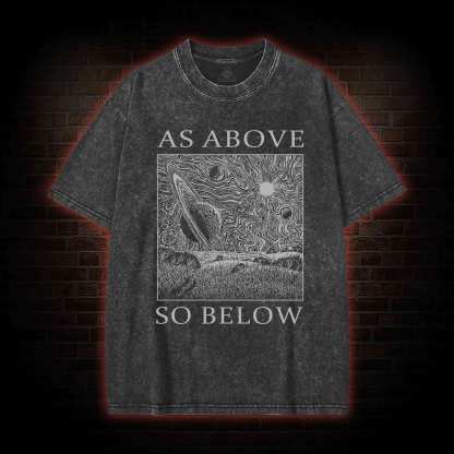 Retro As Above So Below Washed T-shirt