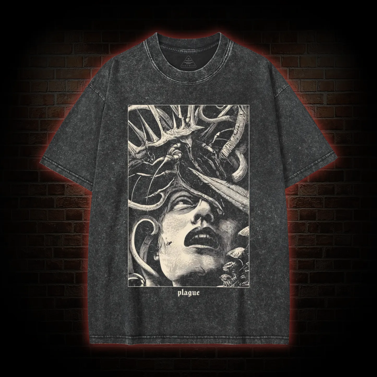 Gothic Parasite Attack Washed T-shirt