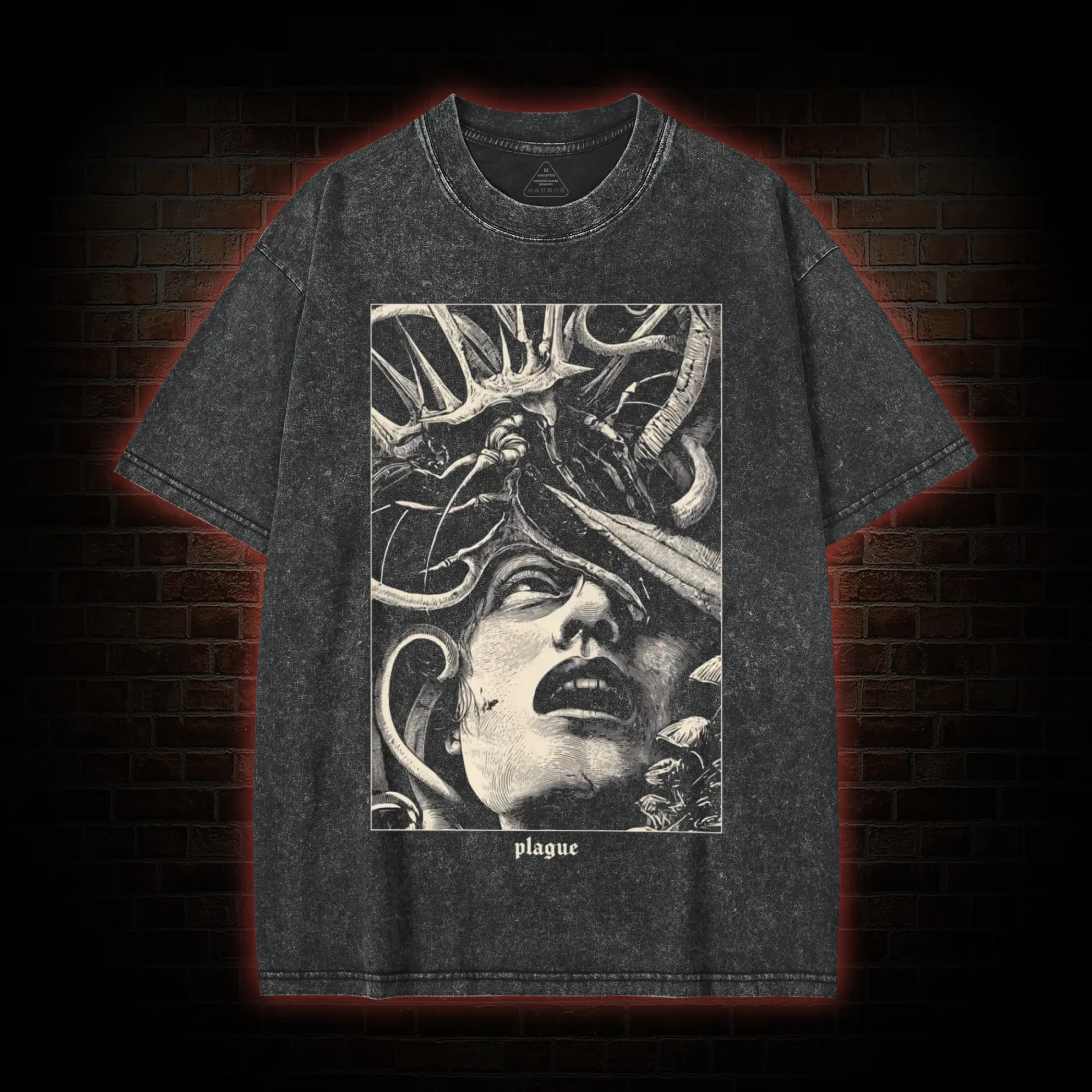 Gothic Parasite Attack Washed T-shirt