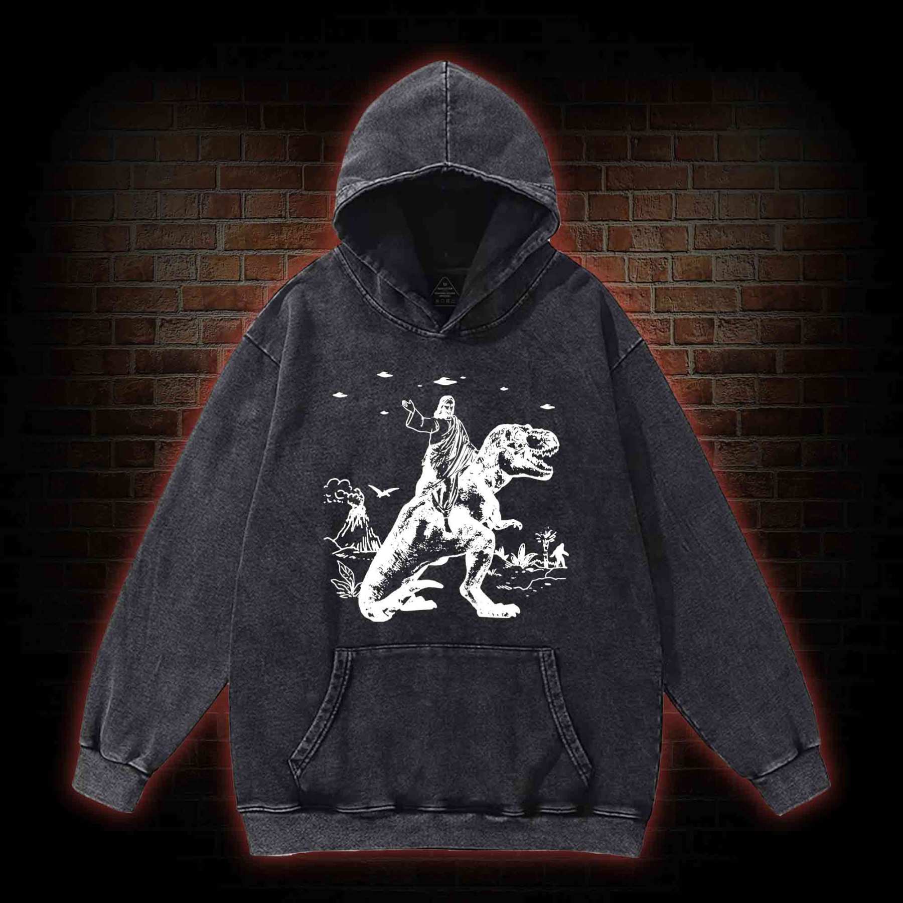 T-rex Jesus Washed Hoodie