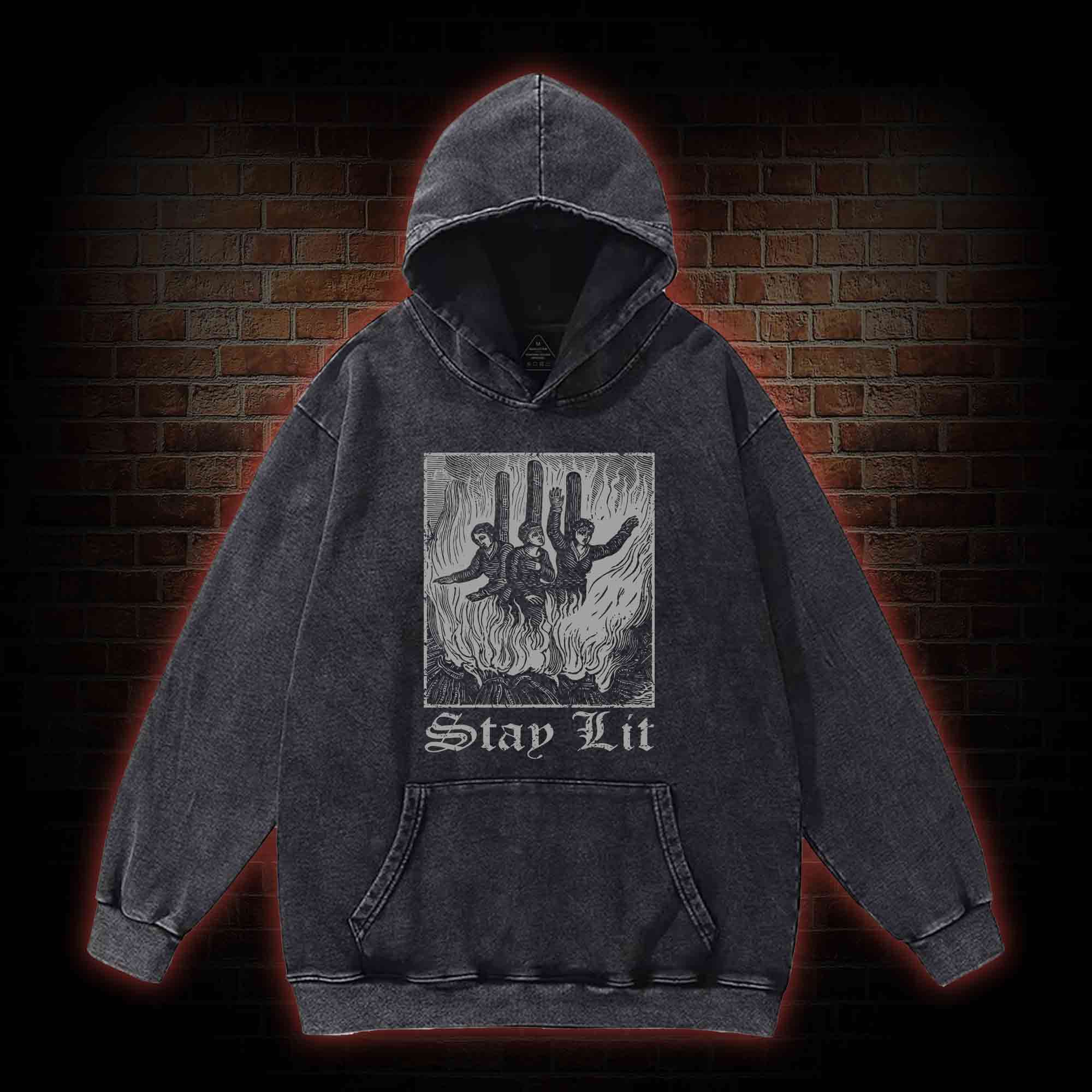 Stay Lit Washed Hoodie