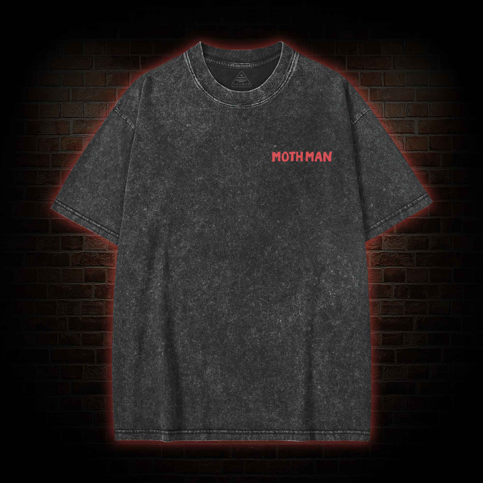 Cryptid Mothman Back Print Washed T-shirt