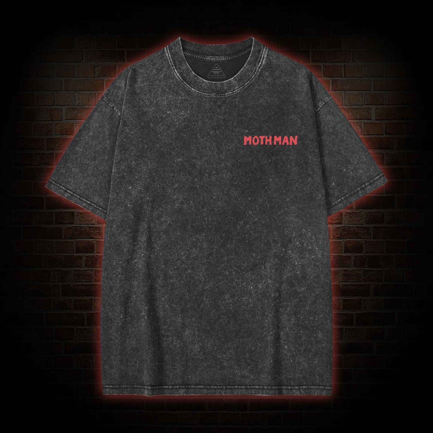 Cryptid Mothman Back Print Washed T-shirt