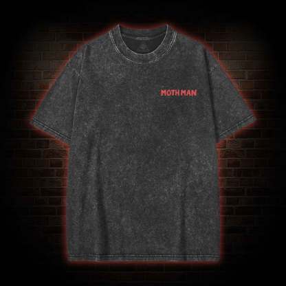 Cryptid Mothman Back Print Washed T-shirt