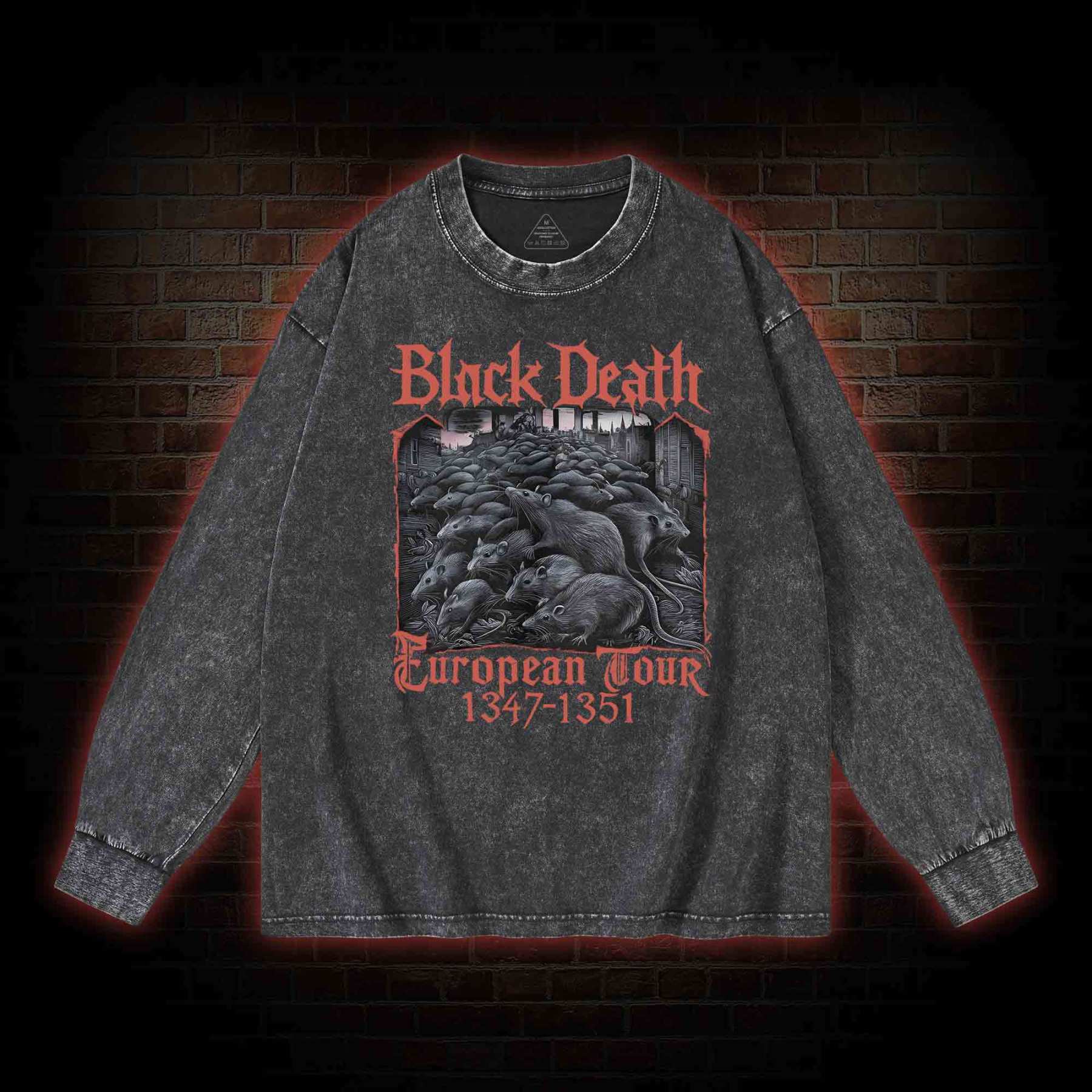 Vintage Black Death European Tour Washed Long-Sleeve T-shirt