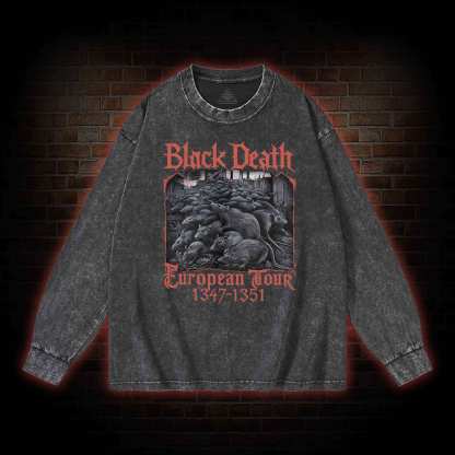 Vintage Black Death European Tour Washed Long-Sleeve T-shirt