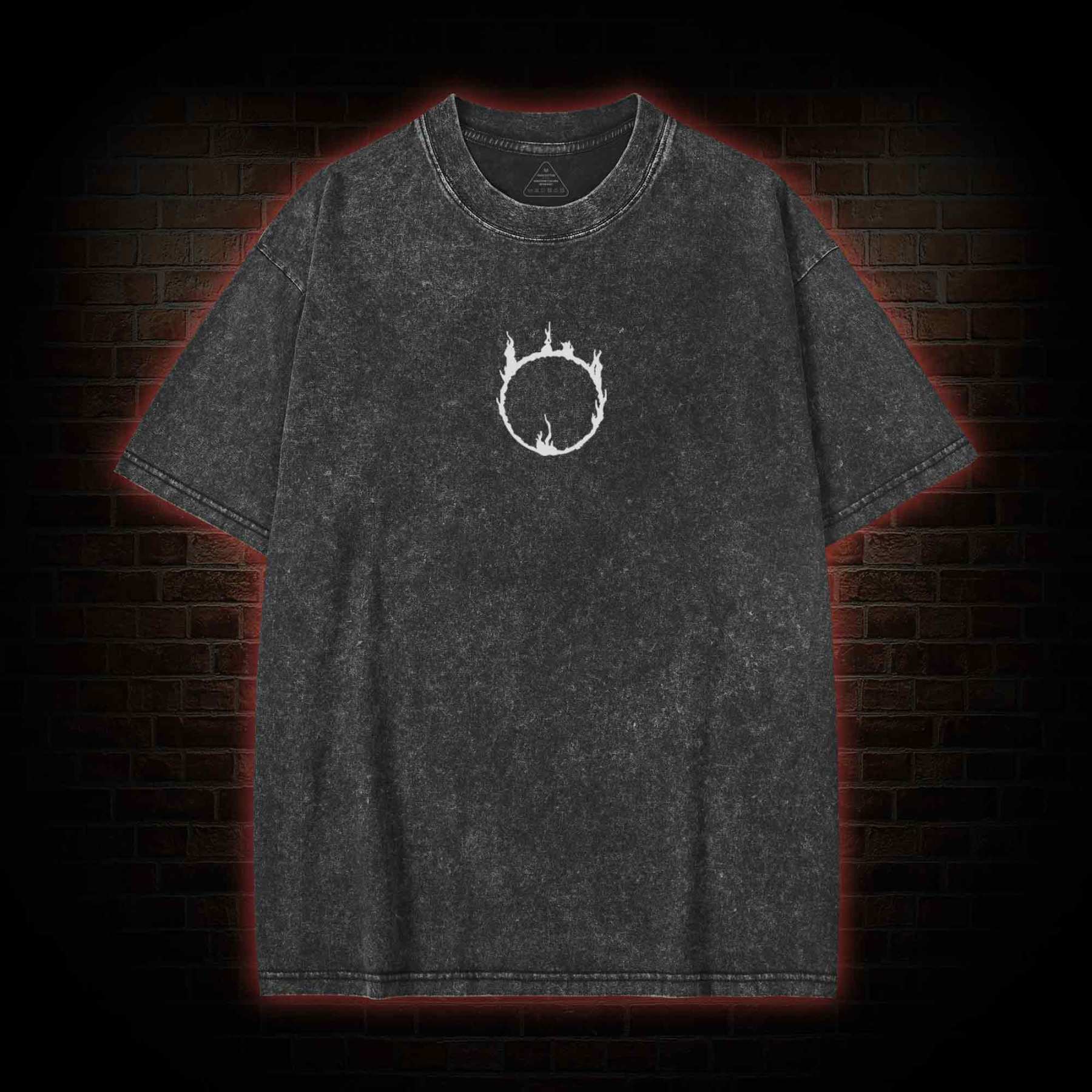 King of the Storm Back Print Washed T-shirt