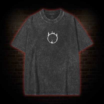 King of the Storm Back Print Washed T-shirt