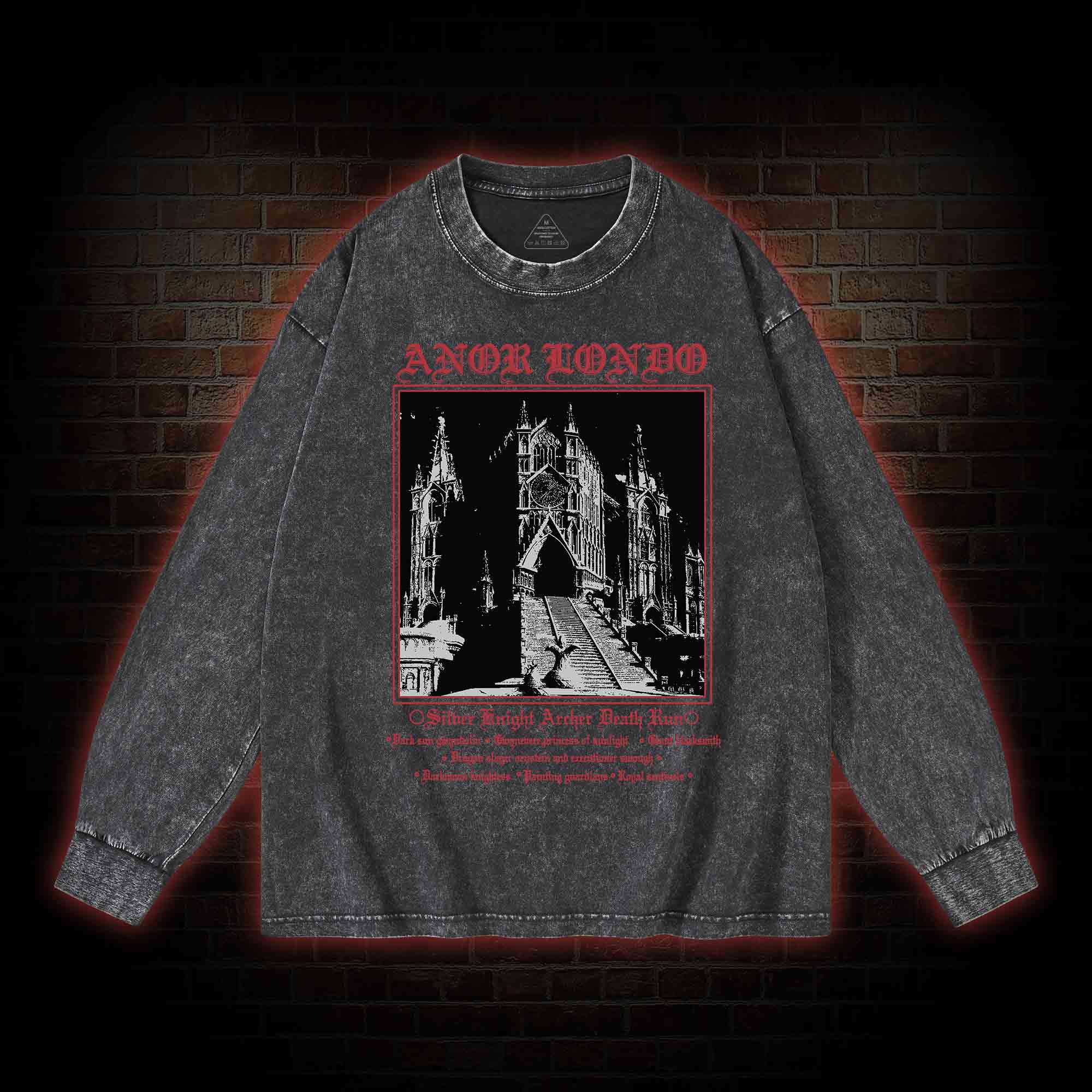 Retro Abandoned Lost City Washed Long-Sleeve T-shirt