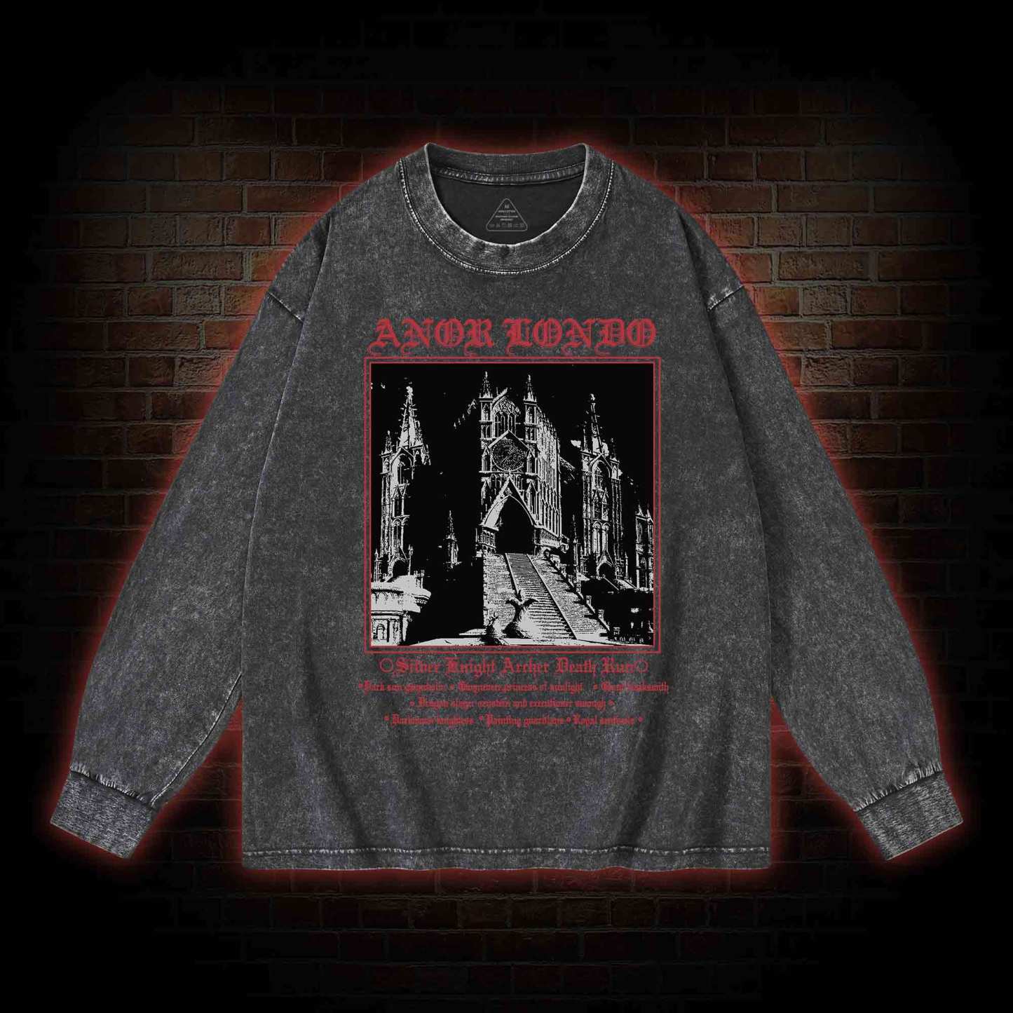 Retro Abandoned Lost City Washed Long-Sleeve T-shirt