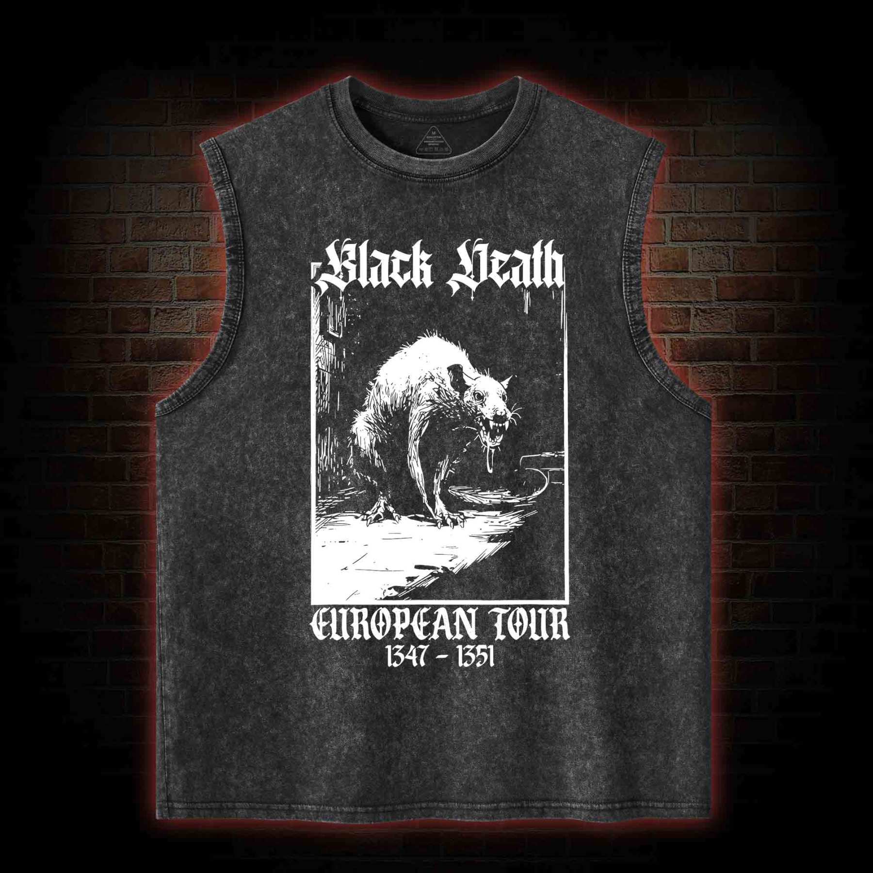 Black Death European Tour 1347-1351 Washed Tank Top