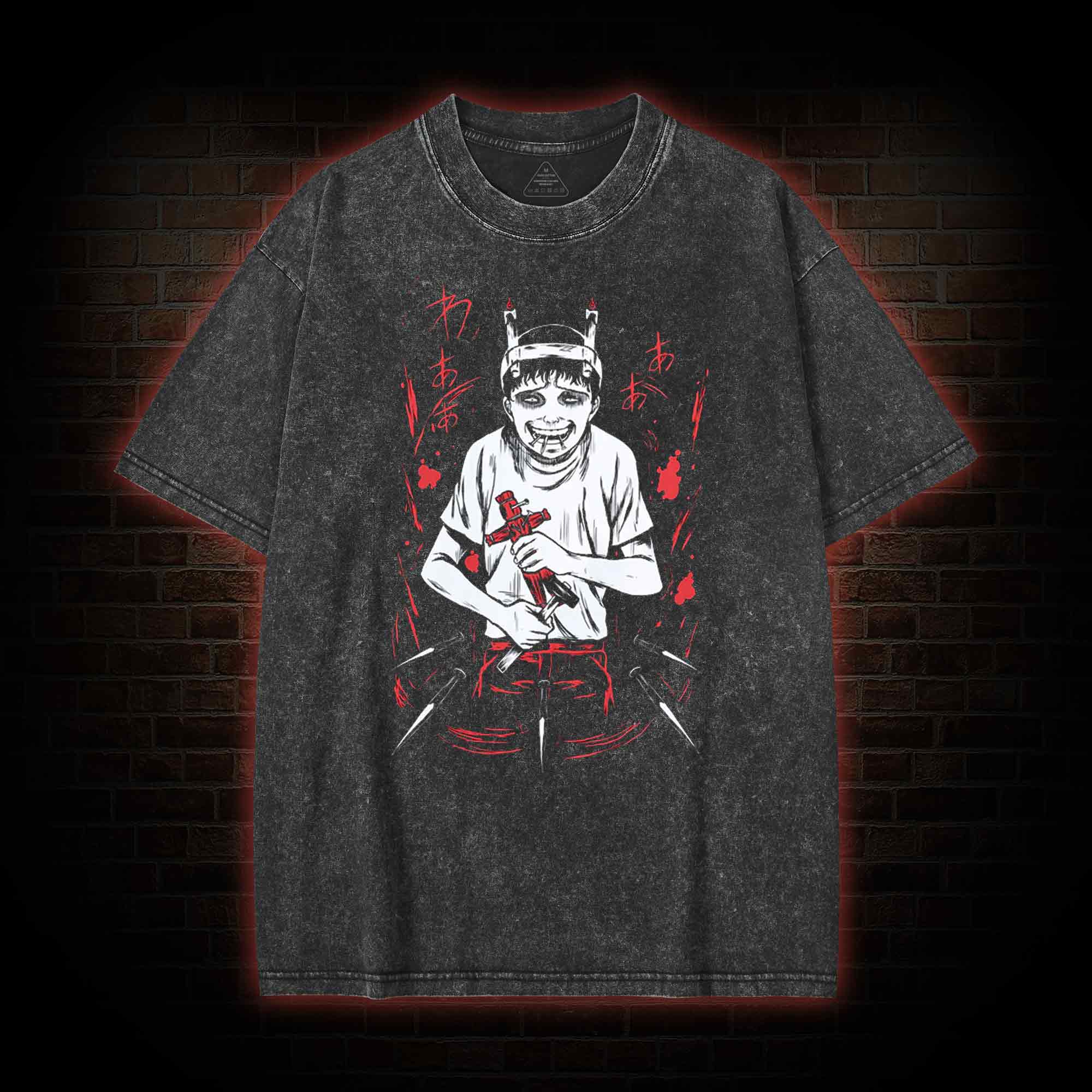 Dark Illustration Washed T-shirt
