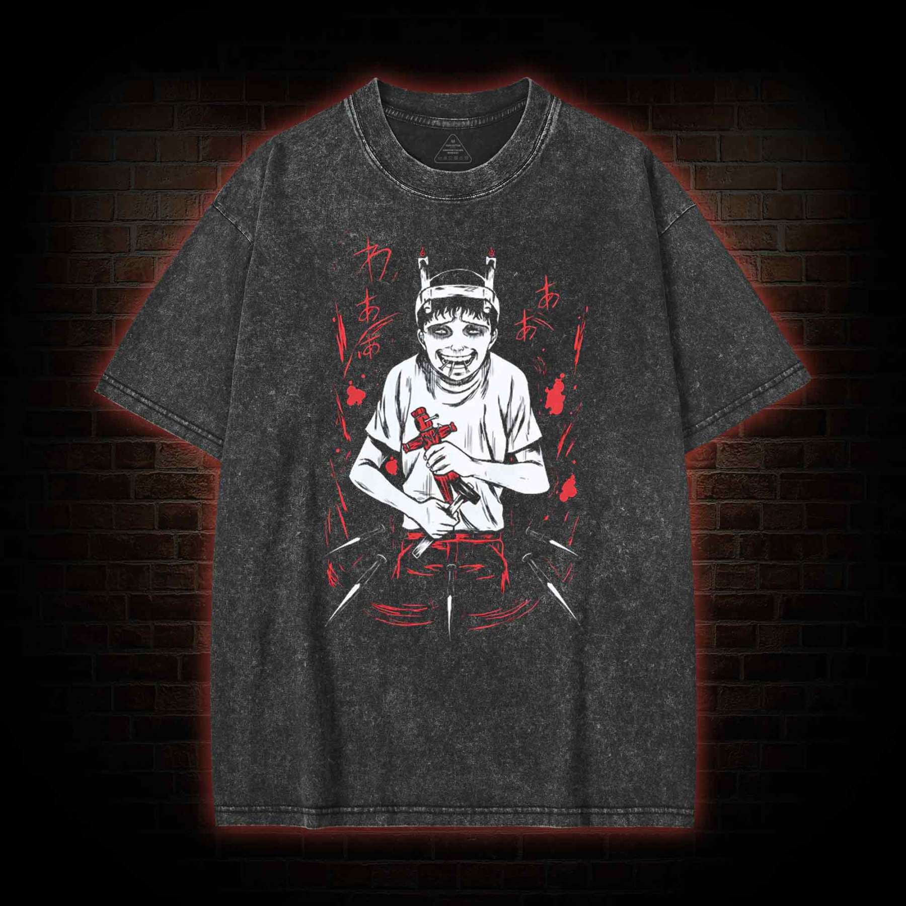 Dark Illustration Washed T-shirt