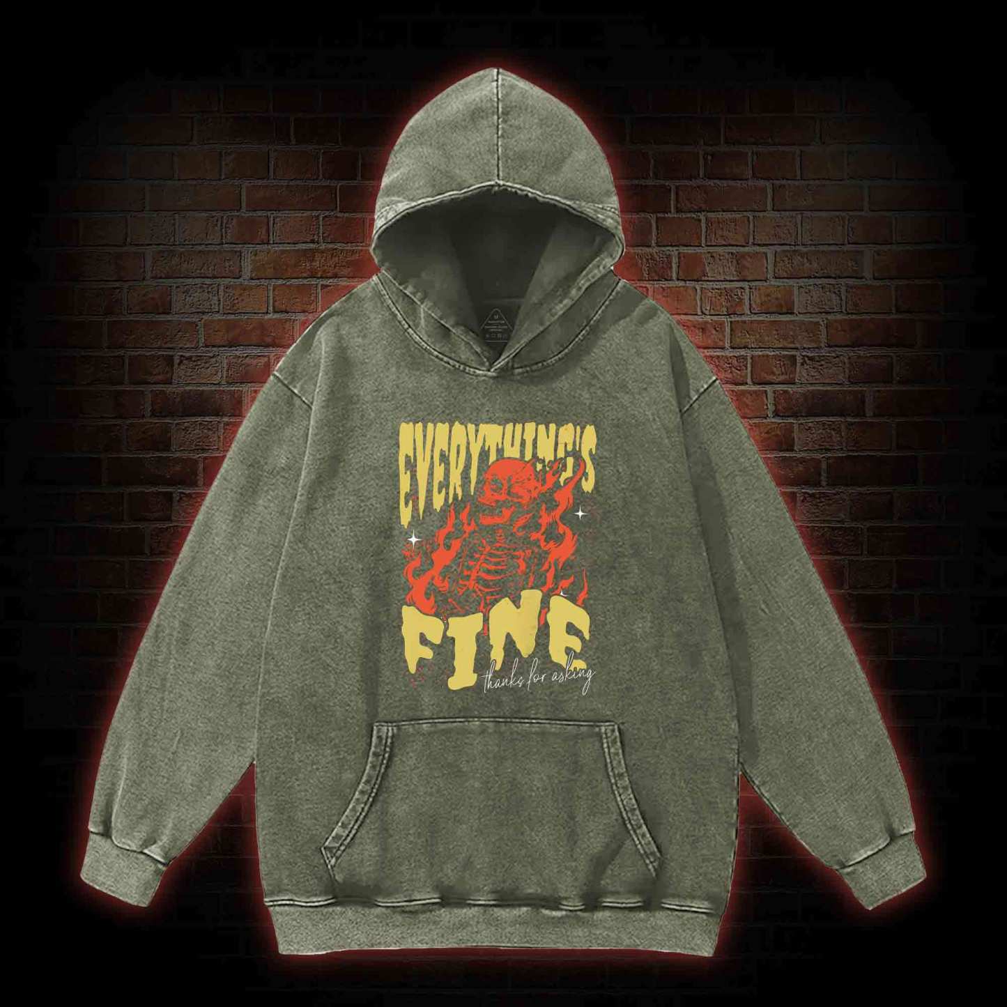 Everything's Fine Washed Hoodie