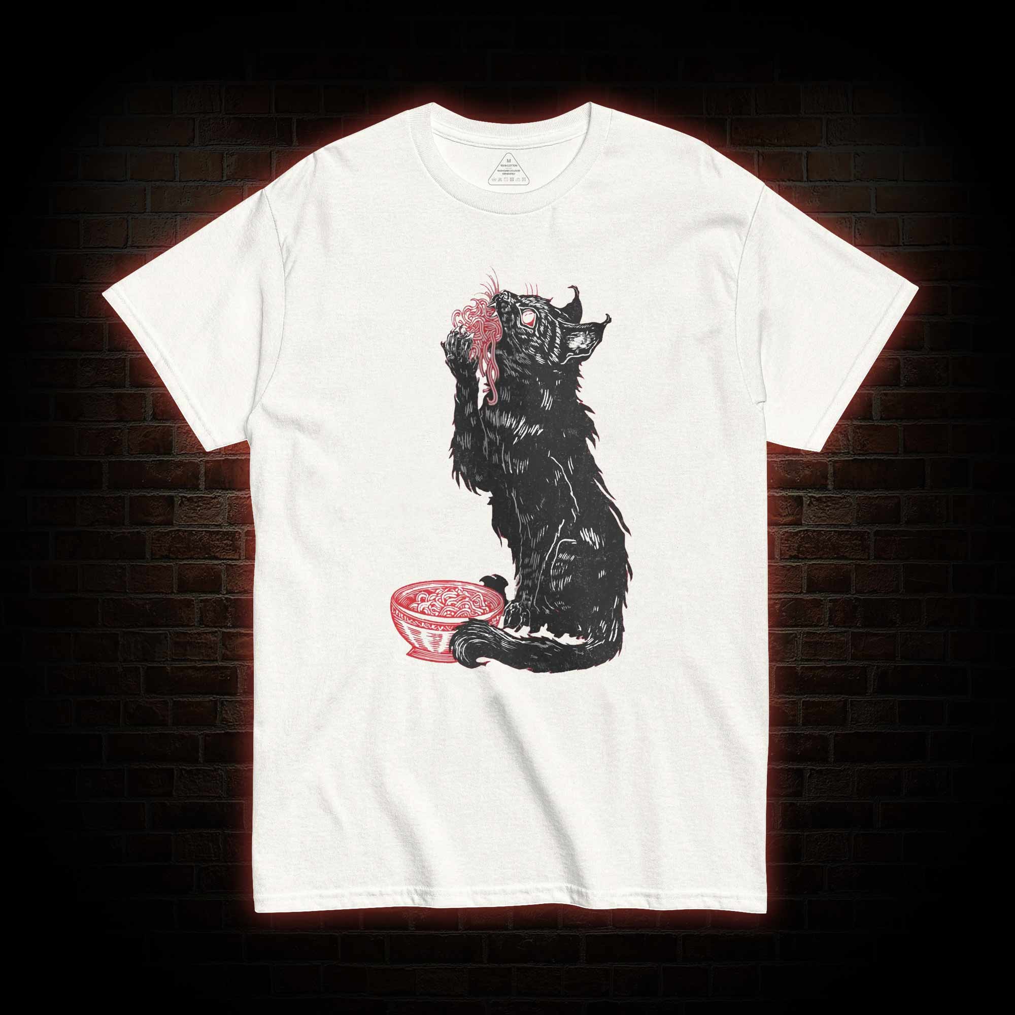 Cat Eating Noodles T-shirt 