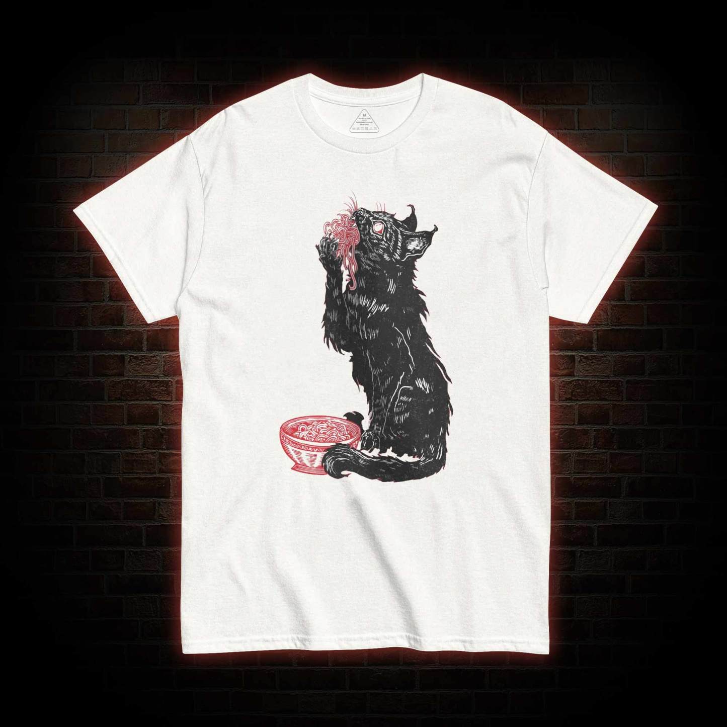 Cat Eating Noodles T-shirt 