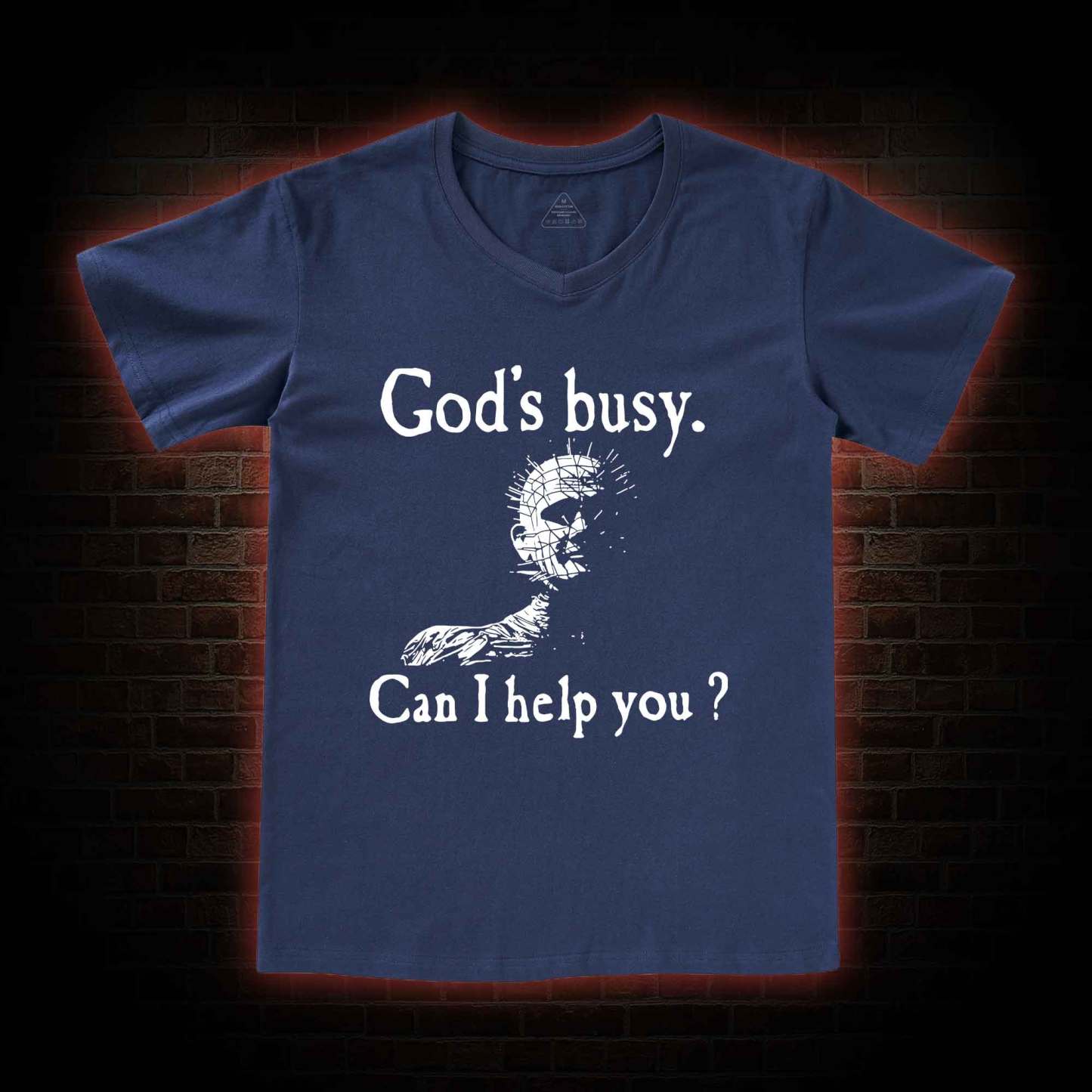God's Busy Can I Help You V-Neck Classic T-Shirt