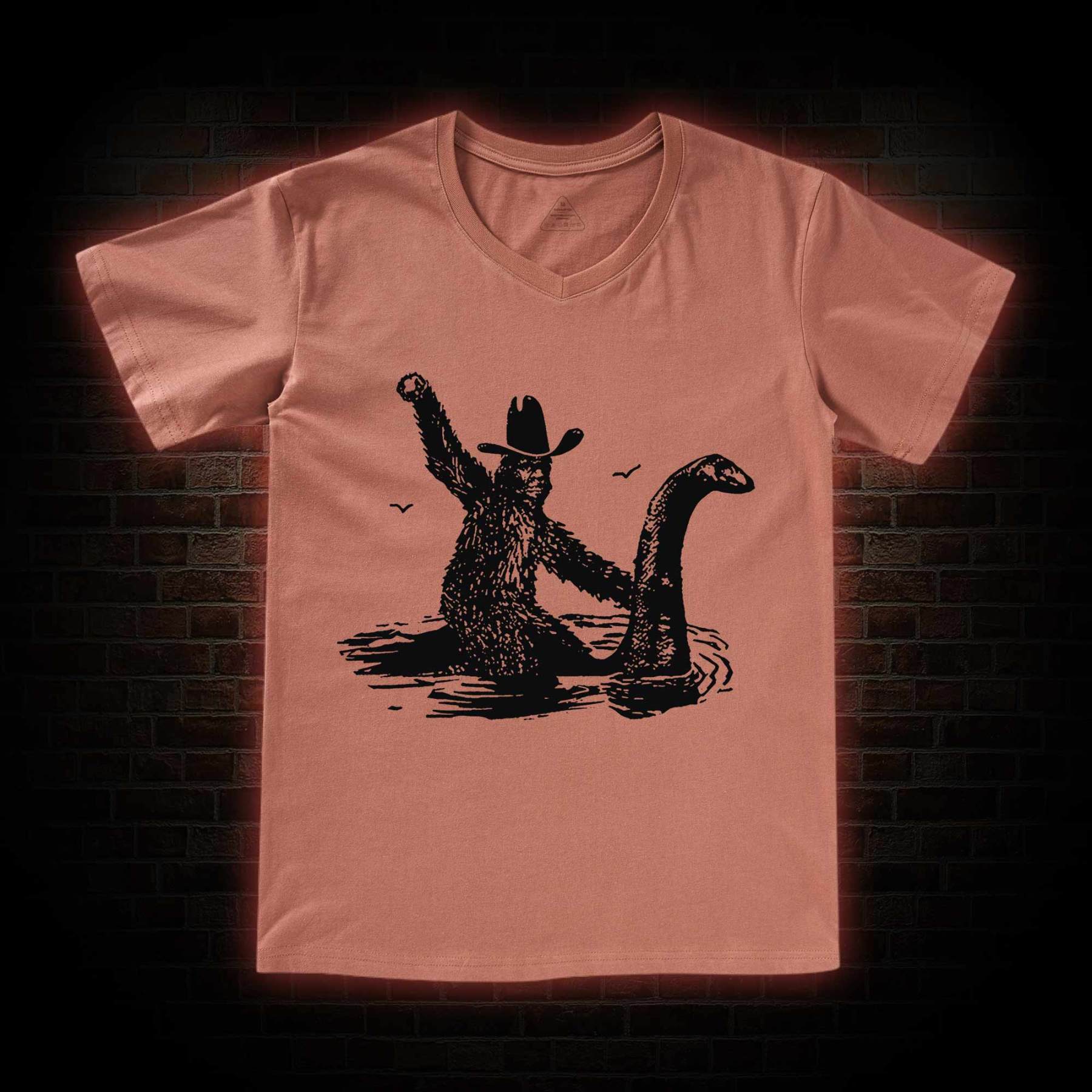 Bigfoot And Loch Ness Monster V-Neck Classic T-Shirt
