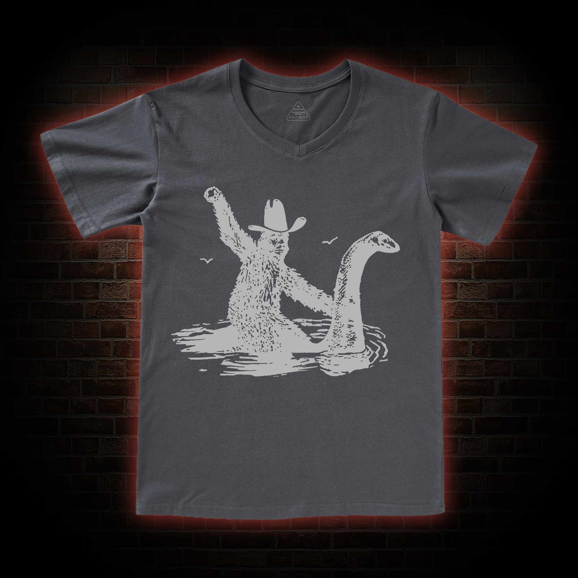 Bigfoot And Loch Ness Monster V-Neck Classic T-Shirt