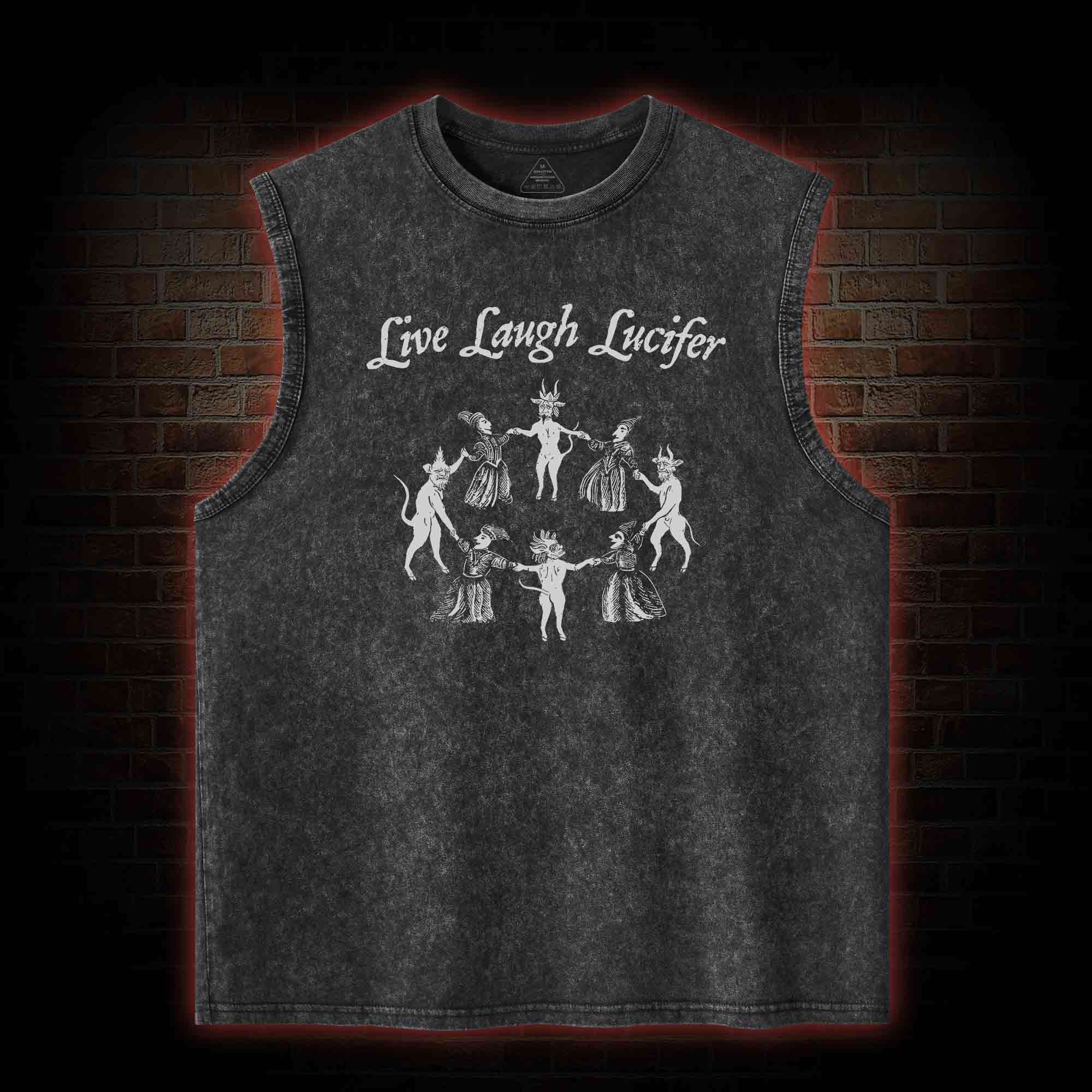 Live Laugh Lucifer Washed Tank Top