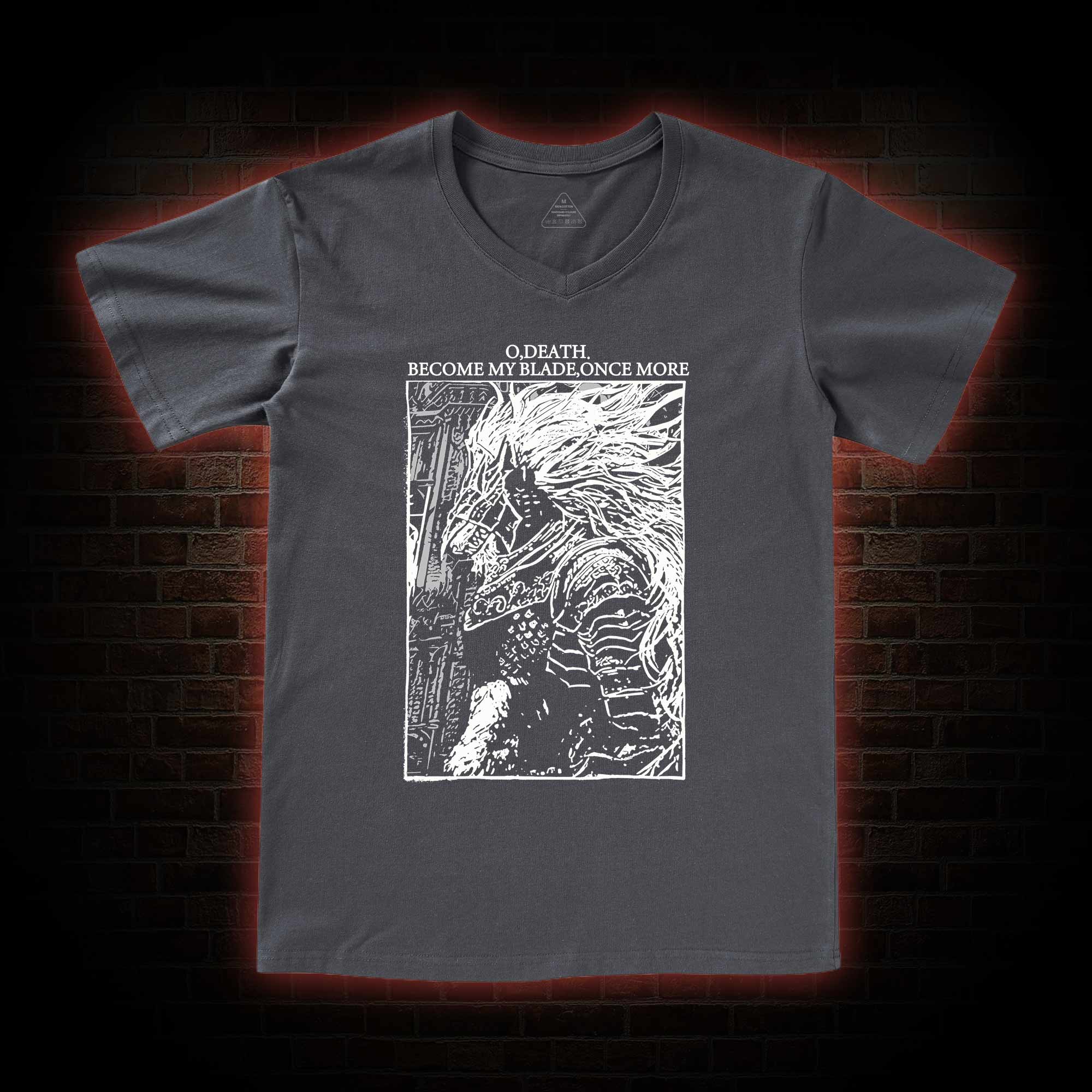 The Black Blade Back Print Washed V-Neck Classic T-Shirt