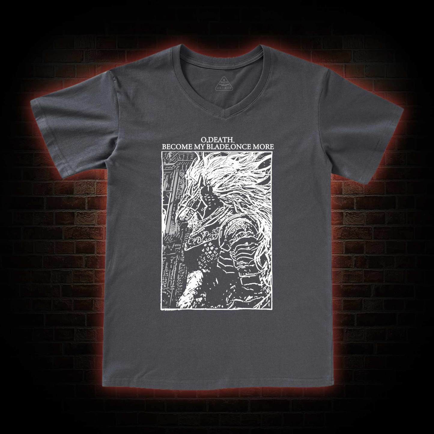 The Black Blade Back Print Washed V-Neck Classic T-Shirt