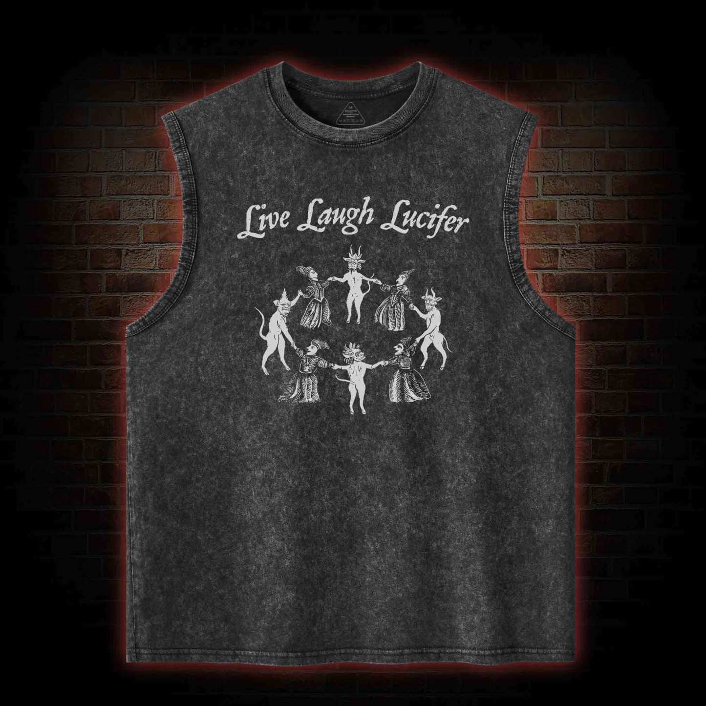 Live Laugh Lucifer Washed Tank Top