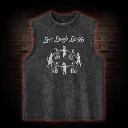 Live Laugh Lucifer Washed Tank Top