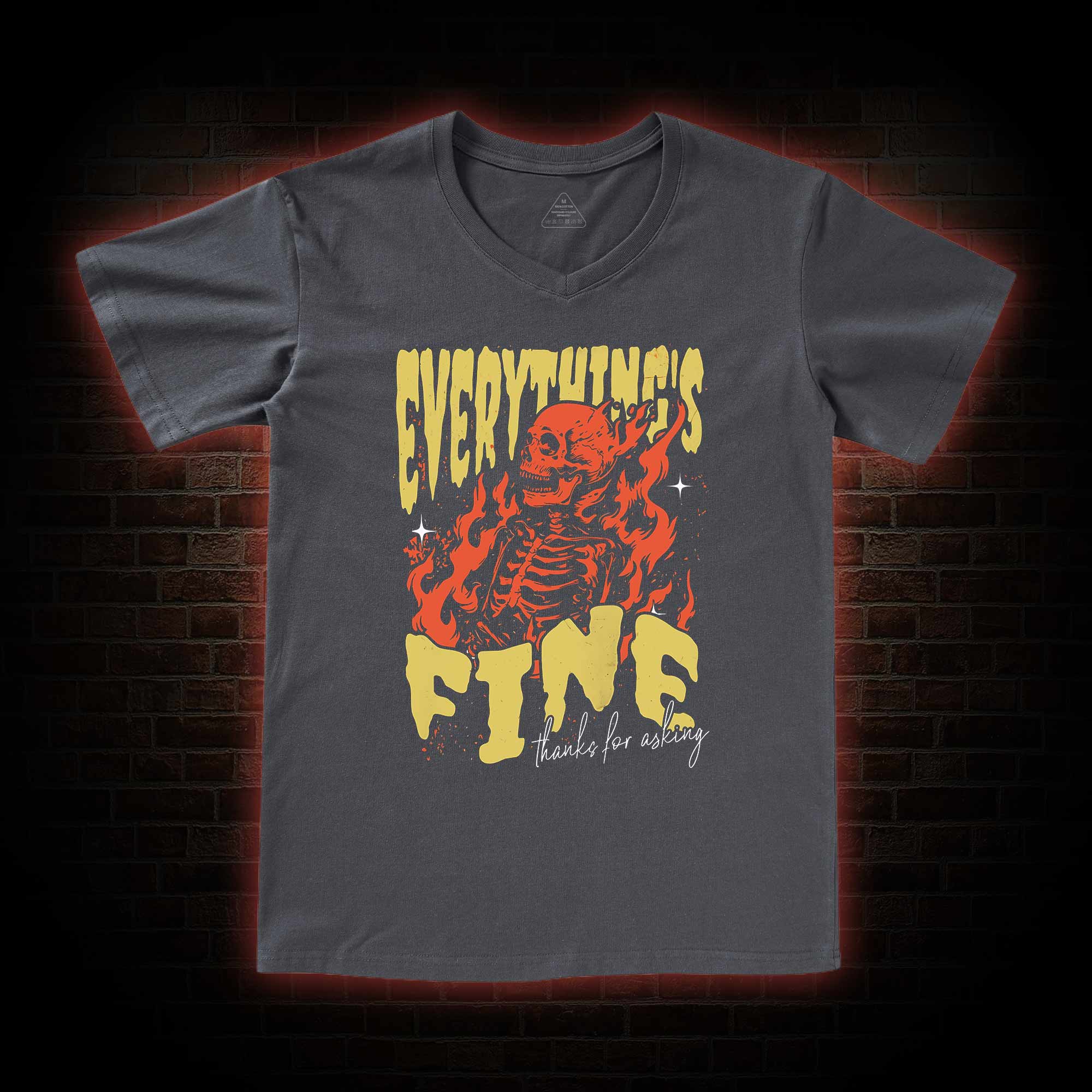  Everything's Fine V-Neck Classic T-Shirt