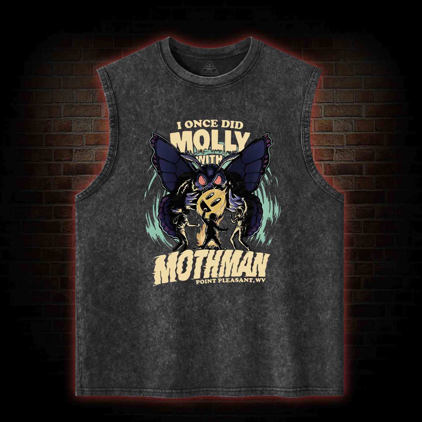 I Once Did Molly With Mothman Washed Tank Top