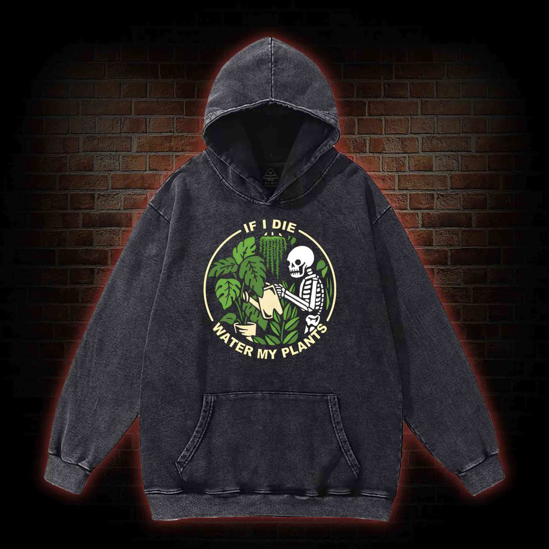 If I Die Water My Plants Washed Hoodie