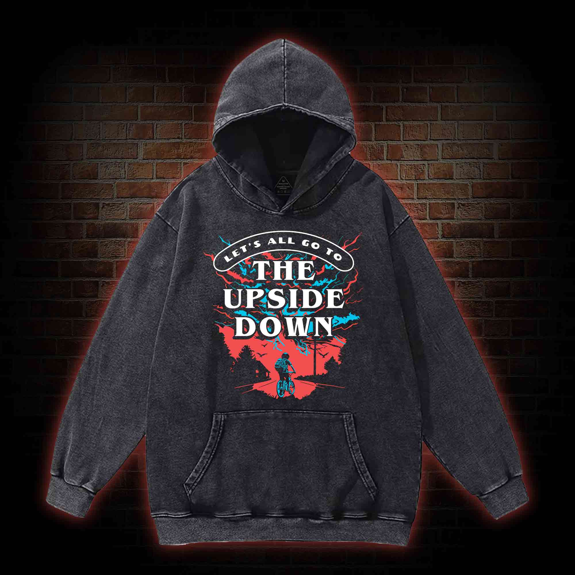 Let's All Go To The Upside Down Washed Hoodie