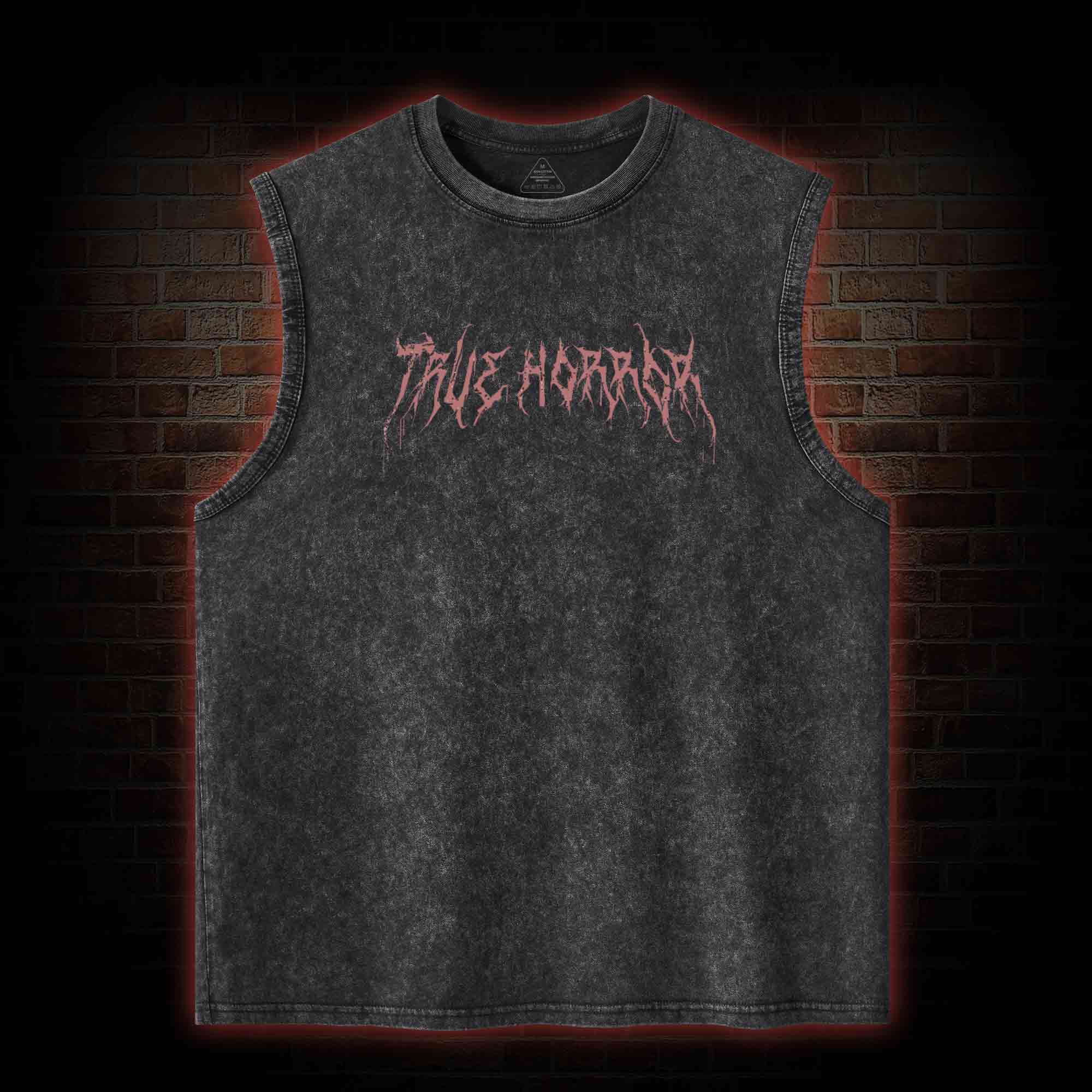 You Will Witness True Horror Back Print Washed Tank Top