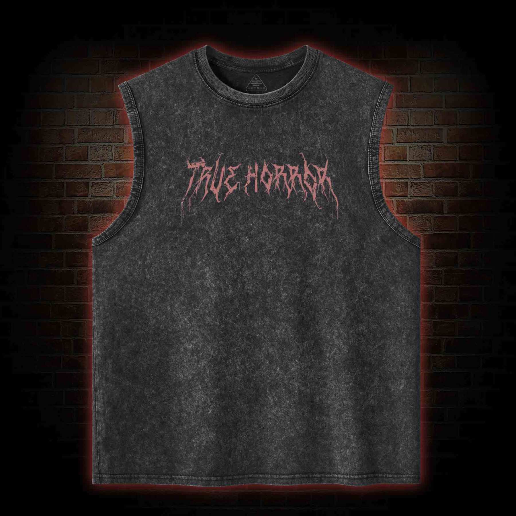 You Will Witness True Horror Back Print Washed Tank Top
