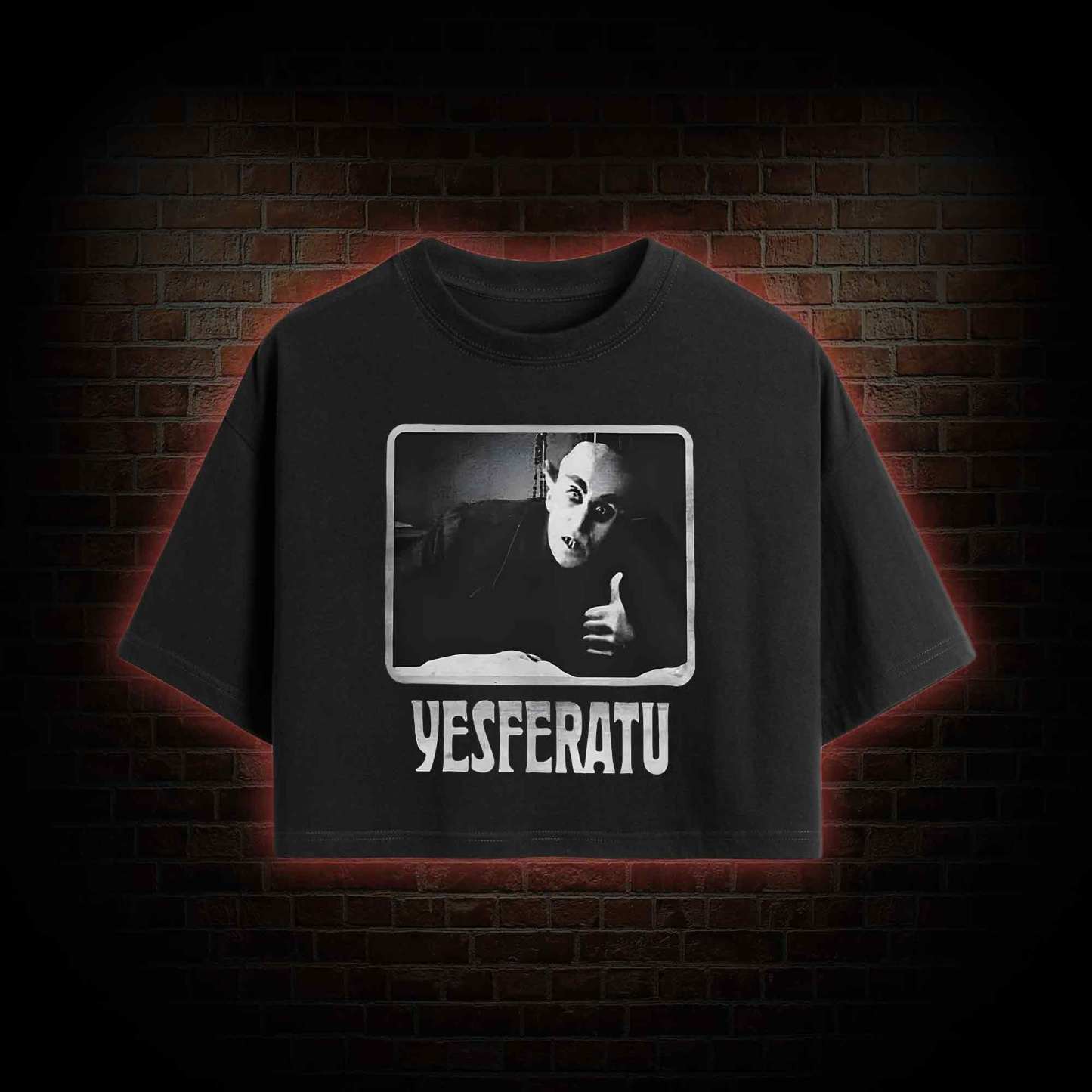 Yesferatu Funny Horror Retro Crop Top