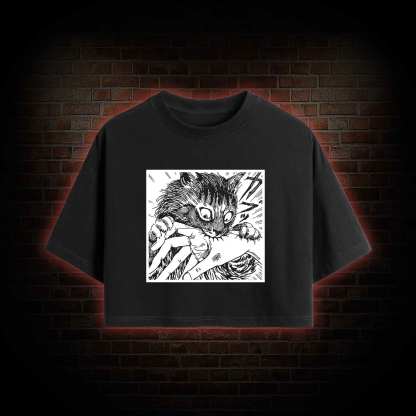 Tomie Cat Diary Anime Horror Crop Top